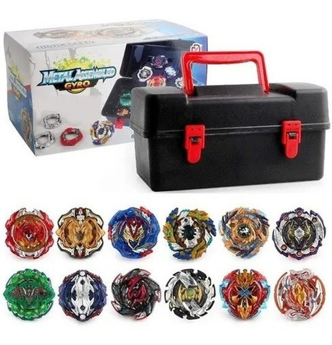 12 Piezas Top Beyblade Burst Bey Blade De Juguete Con Caja D