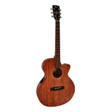 Guitarra Electroacustica Cort Con Cuerdas De Acero Sfx-mem Mahogany Con Estuche.