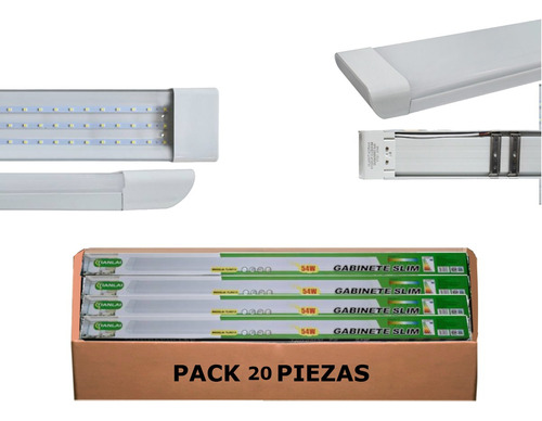  Tubo Led Regleta Luz Led Rectangular 54w Largo 120 Cm 20 Pz