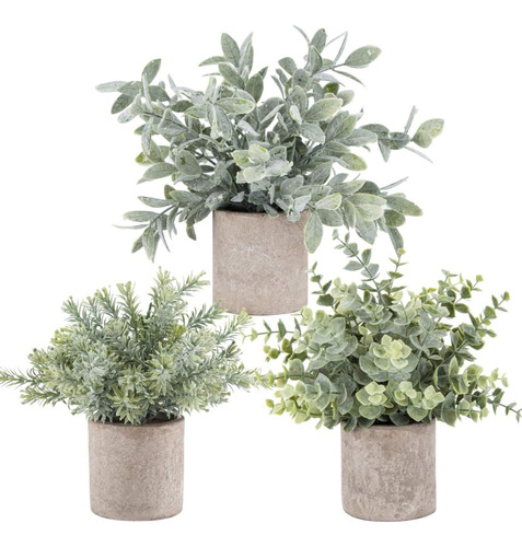 3 Plantas Artificiales Macetas Decorativas Bonsai Hogar