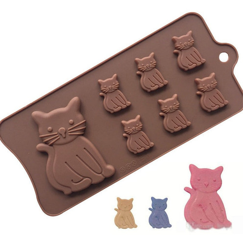 Forma Molde Silicone Gato Gatinho Para Cholate