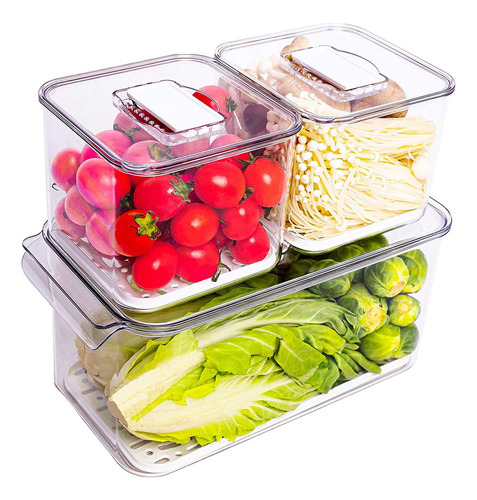 Recipientes Saver Para Refrigeradores, Alimentos, Frutas, Al