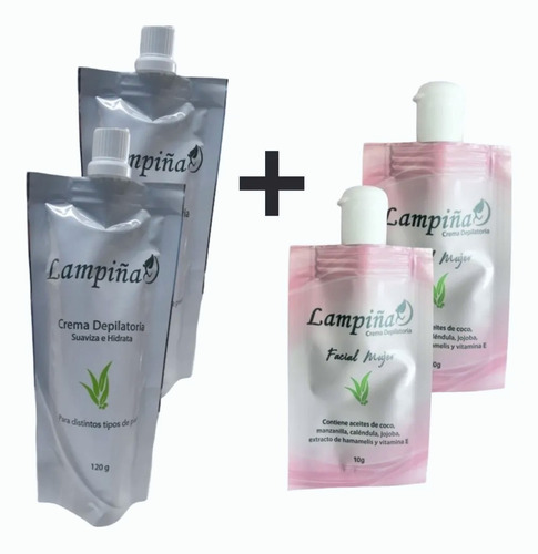 Lampiña 2 Corp 120g + 2 Facial 10g - g a $175