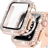 Carcasa Con Diamantes Dobles Apple Watch 44mm Sin Vidrio 