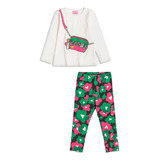 Conjunto Infantil Blusa E Legging Flores Momi