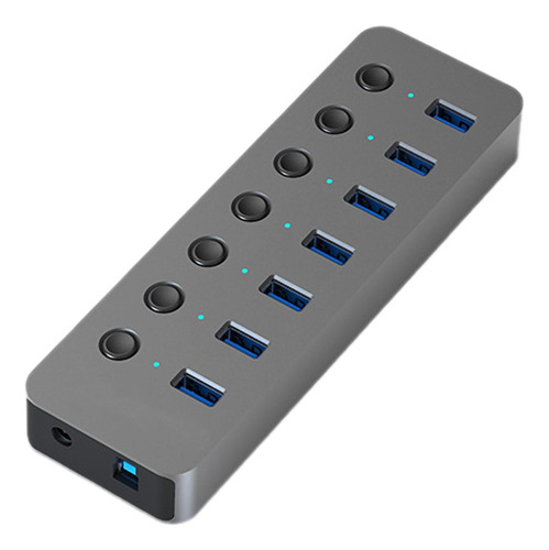 7 Puertos Usb 3.0 Hub Con Interruptor Independiente Aluminio