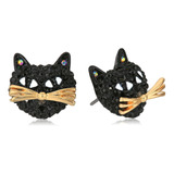 Betsey Johnson Pendiente De Perno Para Gatos, Metal