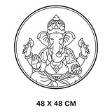 Adesivo Decorativo Porta Quarto - Elefante Buda