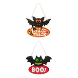 2x Decoración De Halloween Placa Colgante Placa Artesanía