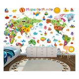 Papel De Parede Infantil Mapa Mundi Adesivo Gigante Bebe M13