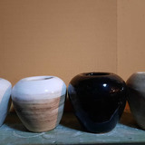 Maceta De Ceramica Esmaltada Oval 