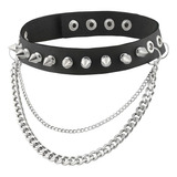 Collar Gargantilla Con Tachuelas Metal Gotico Para Hombre Y