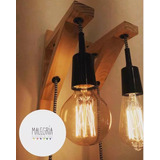 Ménsula De Madera - Estilo Industrial - Lámpara Vintage