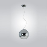 Lampara Colgante Globo Cromo L Apto Led Deco Moderno Gmg.