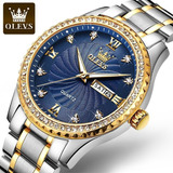 Reloj Impermeable Olevs Calendar Diamond Para Hombre