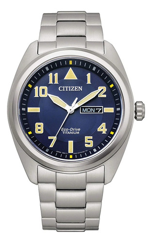 Reloj Citizen Bm856088l Para Hombre Triple Manecilla Fecha Color De La Malla Plateado Color Del Bisel Plateado Color Del Fondo Azul Oscuro