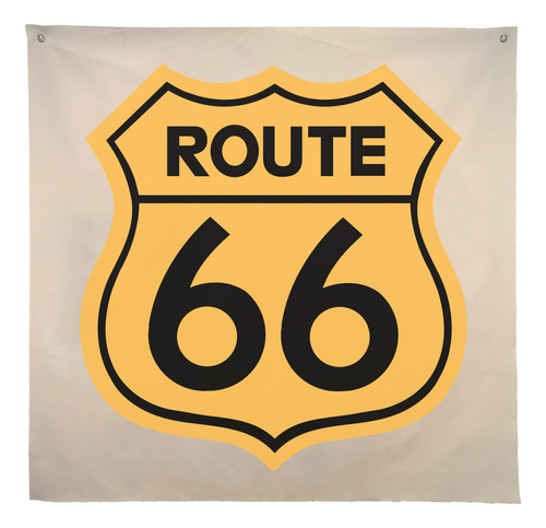 Tapiz Decorativo Algodon Crudo 1x1 Impresion Route 66