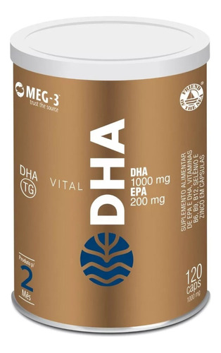 Vital Dha 1000mg Epa 200mg Ômega 3 Meg3 120caps Vital Âtman