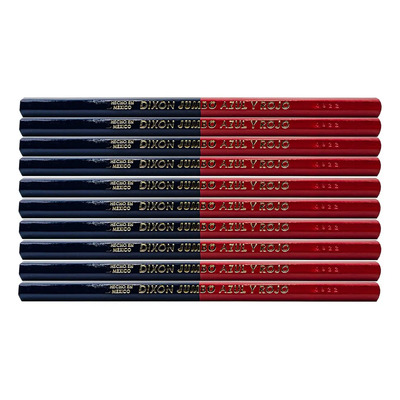 Lápices Bicolor Jumbo 10 Piezas Dixon Azul Rojo Hexagonal | Meses sin interés