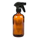 Botella Vidrio Boston Ámbar En Spray Atomizador Negro 500ml