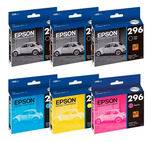 Kit 6 Cartuchos 296 T296 Epson Original Xp431 Xp241 Xp431 