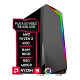 Pc Gamer Amd Ryzen 3 4100 16gb Rx 550 4gb Ssd 480gb 500w