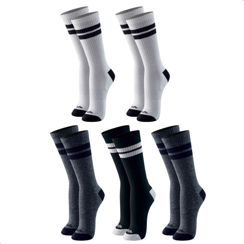 Kit 5 Pares Meias Mash Esportiva Cano Alto Algodão Masculina