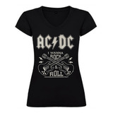 Camiseta Dama Acdc I Wanna Rock