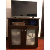 Mesa Para Tv De Madera Con Dos Puertas De Vidrio Esmerilado