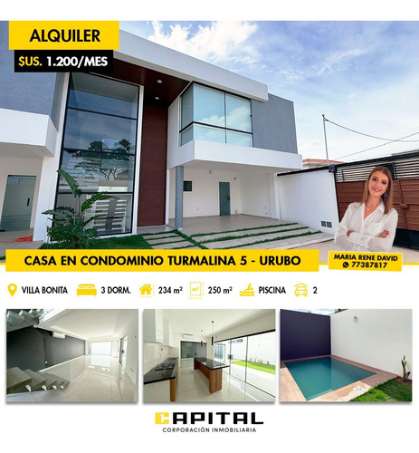 Moderna Y Linda Casa En Alquiler En El Urubó