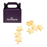 Brinco Rommanel 522270 3 Estrelas Ear Cuff Folheado A Ouro