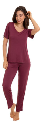 Pijama Longo Vinho Sepie 1052 Liganete