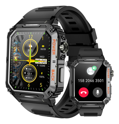 1,91  Reloj Inteligente Militar P3 Smartwatch Con Luces Led