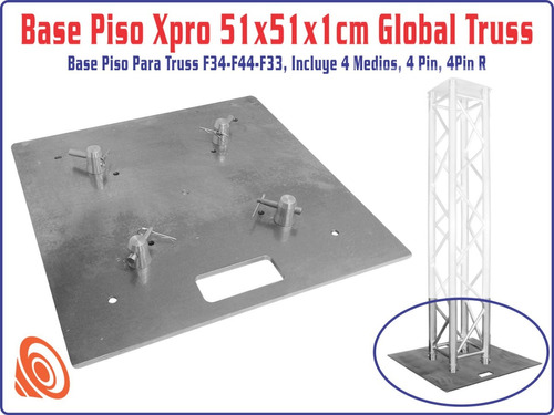 Base Piso Xpro 51x51x1cm Global Truss F34-f44-f33 Aluminio