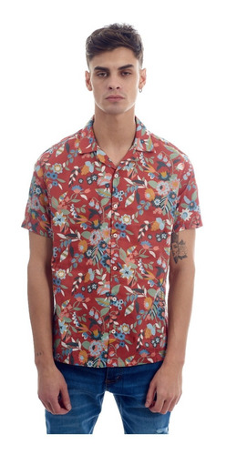 Camisa Fibrana Hombre Hawaiana Estampa Talles