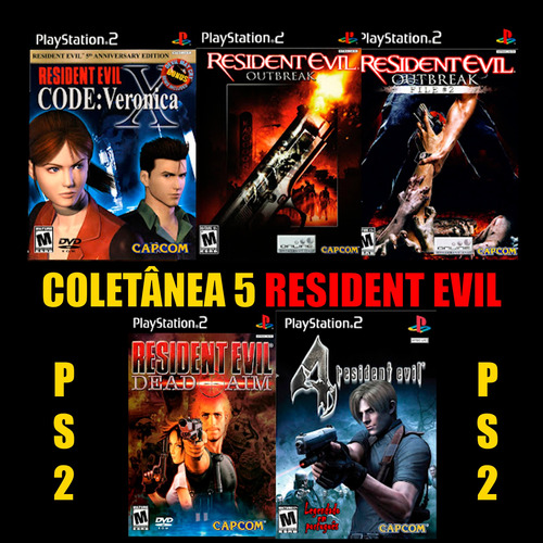 Coletânea 5 Jogos Resident Evil - Ps2
