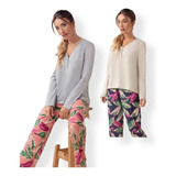 Pijama Invierno Mujer Lencatex Jersey Talles Grandes Ultimos