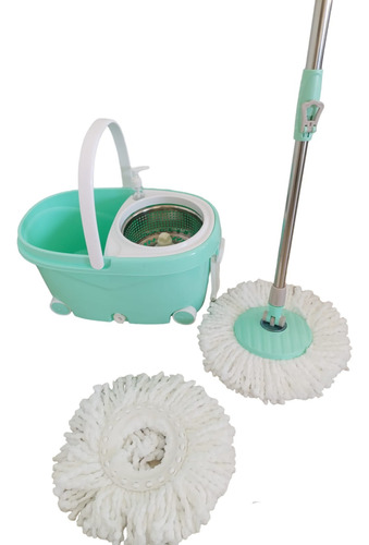 Balde Escurridor Magicmop Set C/ruedas Centrifugo Trapeador 