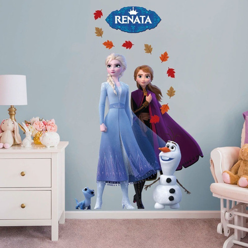 Vinil Decorativo Frozen Princesas Elsa Y Anna Con Nombre