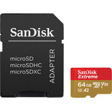 Memoria Microsd 64gb Sandisk Extreme Microsdxc U3 V30 A2 4k