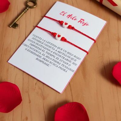 Dúo De Pulseras Para Pareja Hilo Rojo Del Destino Ajustables | MercadoLibre