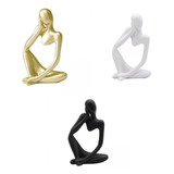 3 Piezas Thinker Escultura Escritorio Estatuilla Estatuas