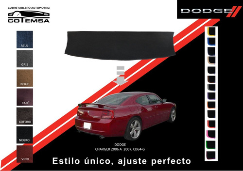 Cubre Parte Trasera Automotriz Dodge Charger De 2006 A 2007