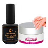 Kit 01 Top Coat Fengshangmei + 02 Gel Pink Light Para Unhas