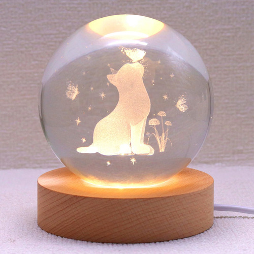 Lámpara De Bola De Cristal Con Figura De Gato 3.15 Pulgada.