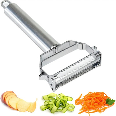 Pelador De Frutas Y Verduras Multifunción De 2 Hojas 2 En 1