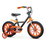 Bicicleta Infantil Aro 14 Laranja/preta Alumínio - Nathor