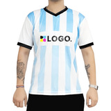 Camiseta Argentina Personalizada Mundial Logo Full X 25 Un