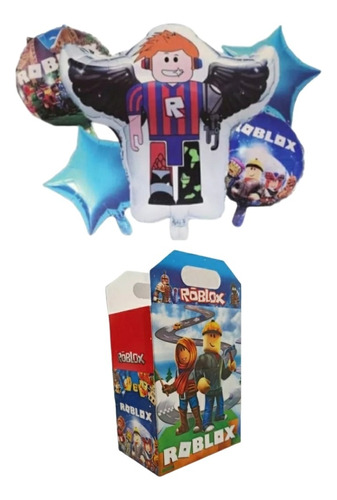 Roblox Set Globos Decoración Más Cajas Dulceras 10 Niños 