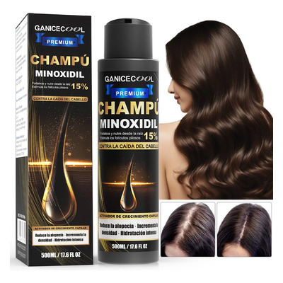 Shampoo Minoxidil 15% Con Colágeno En Botella De 500ml | Meses sin interés
